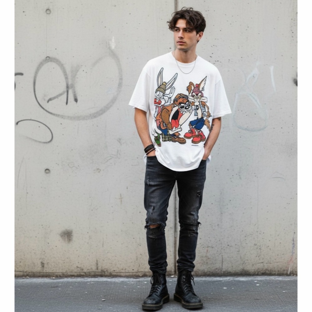 Changes | VTG 93 Warner Bro’s Looney Tunes Punk Graphic Bugs Taz Wile E T-Shirt